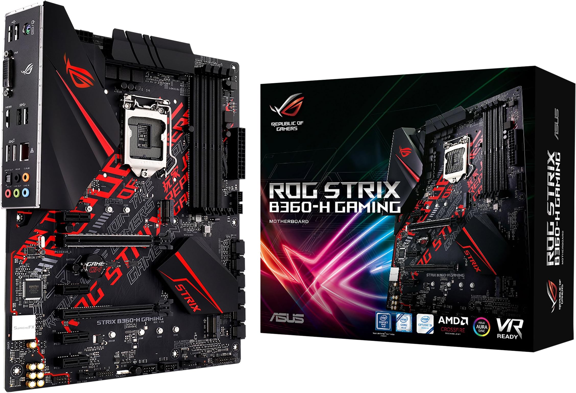 ROG LGA1151 (300 Series) DDR4 HDMI DVI M.2 ATX Motherboard (Strix B360-H Gaming)