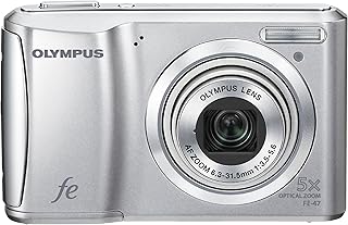 OM SYSTEM OLYMPUS FE-47 14 MP Digital Camera with 5x Optical Zoom and 2.7-inch LCD (Silver) (Renewed)
