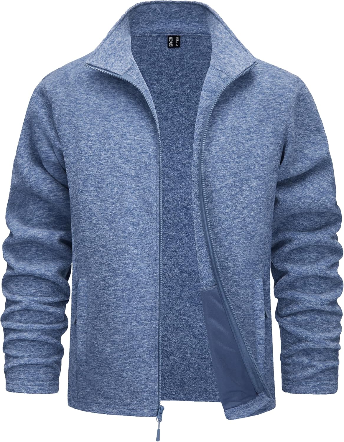 TACVASEN Men's Fleece Jackets Full Zip Lightweight Jacket Casual Soft Warm Coats with Pockets