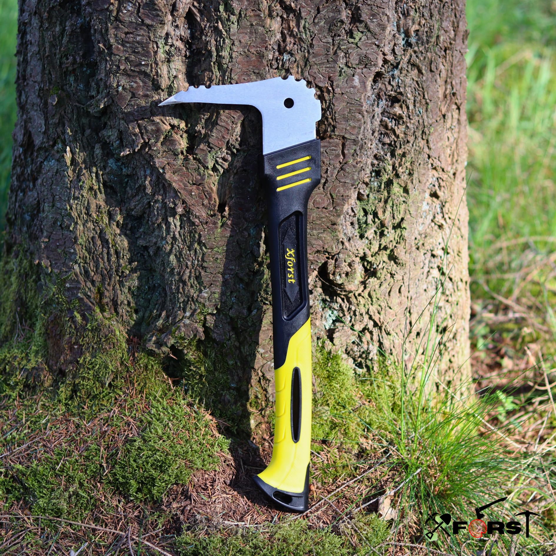 Xforst Sappie Forst 43 cm – Leichte Handsappie Sapie 0,53 kg | Fiberglasstiel & gehärtete Stahlklinge | Forstwerkzeug Holzheber Fällheber rückenschonend für Garten & Brennholz | X-P36FN
