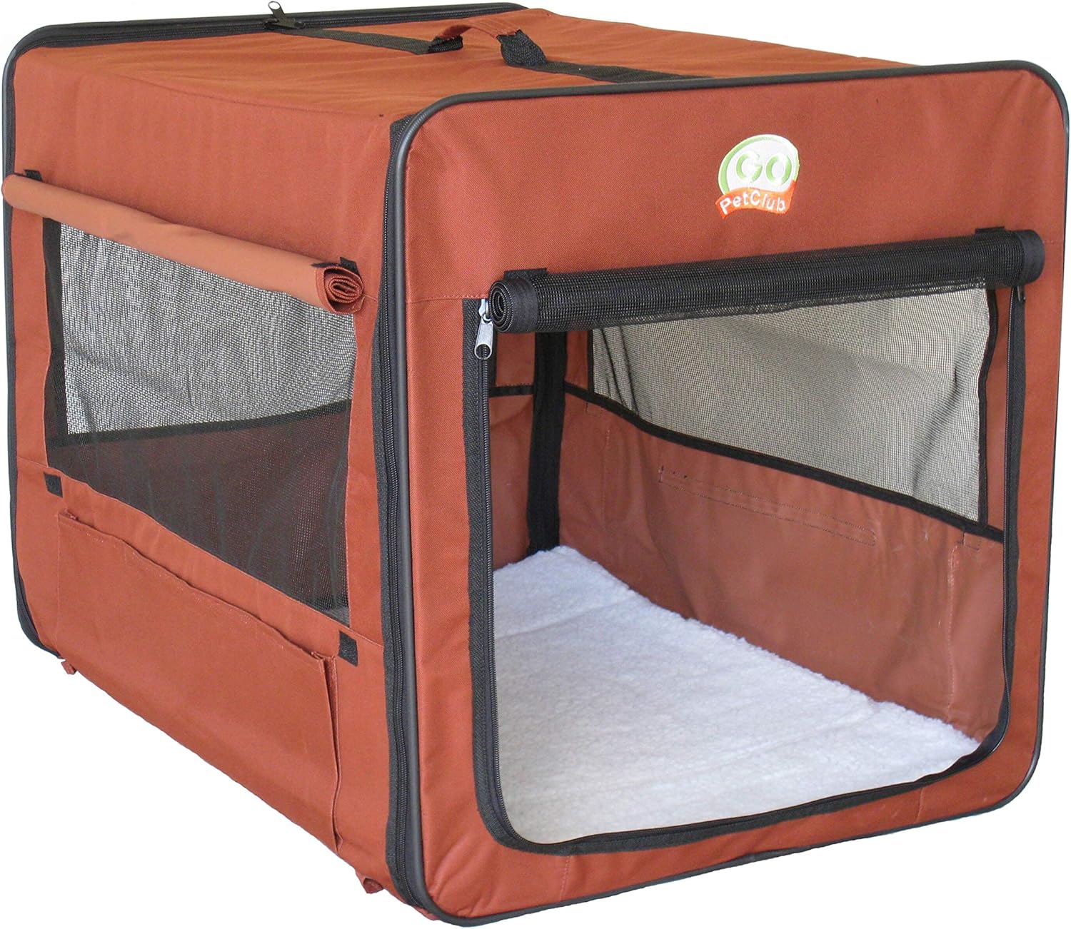 Go Pet Club AB32 Soft Dog Crate, Brown - 32 inches L x 22.2 inches W x 23.5 inches H : Folding Dog Crate : Pet Supplies