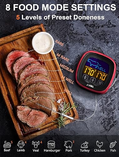 Miniatura 3 de JOYHILL Termómetro digital para carne, pantalla táctil mejorada 2022, termómetro de alimentos de lectura instantánea con sonda de mango,