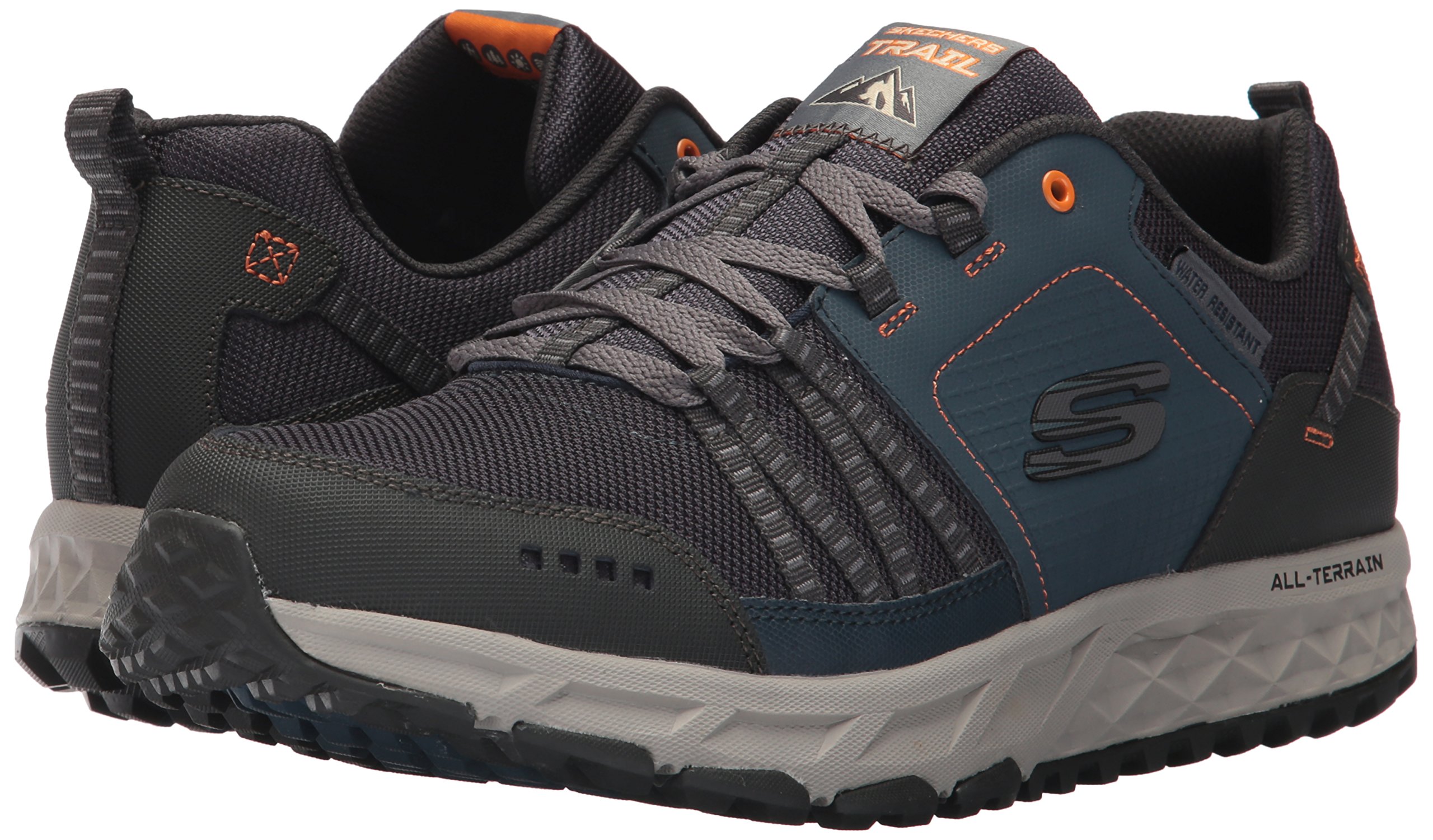 skechers mens escape plan trainers pewter