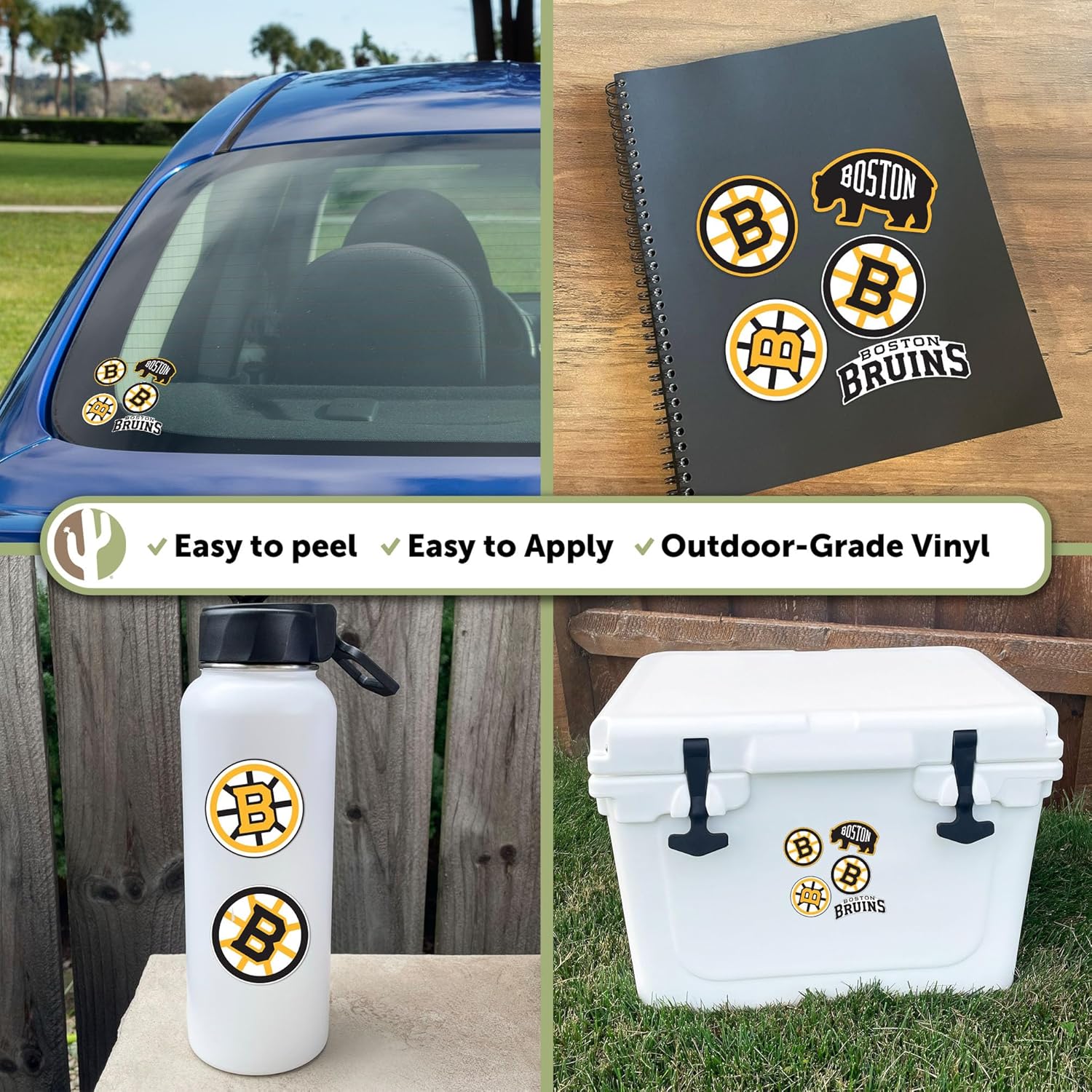 Desert Cactus Boston Bruins Sticker NHL Team National Hockey League Vinyl Decal Laptop Water Bottle Car Scrapbook Sheet (Type 2-6) - Image 5
