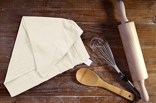 Miniatura 3 de Utopia Kitchen Paquete de 6 paños de té Harina Saco de 28 x 28 pulgadas, 100% algodón, lavables a máquina, para limpiar y secar, color bronceado