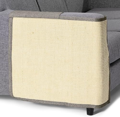 Navaris Cat Scratch Mat Sofa Shield - Natural Sisal Furniture Protector Scratching Pad for Cats - Scratch Carpet for Couch, Sofa, Chair - Left - 8