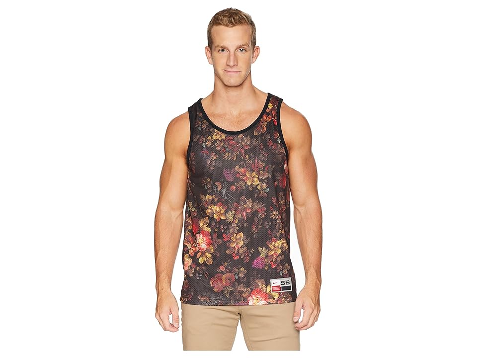 

Nike SB SB Dry Mesh Floral Tank Top (Black/White) Men's Sleeveless