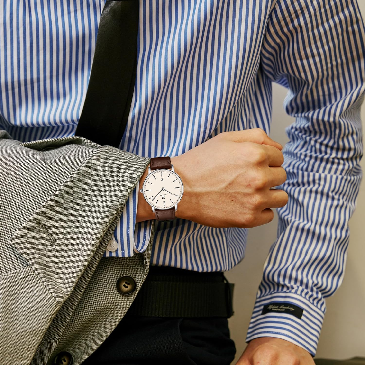 BEN NEVIS Watch, Mens Watch, Minimalist Fashion Simple Wrist Watch Analog Date with Leather Strap