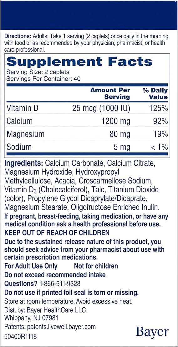 Citracal Calcium + D Slow Release 1200 Tablets 80 Tablets (Pack of 4)