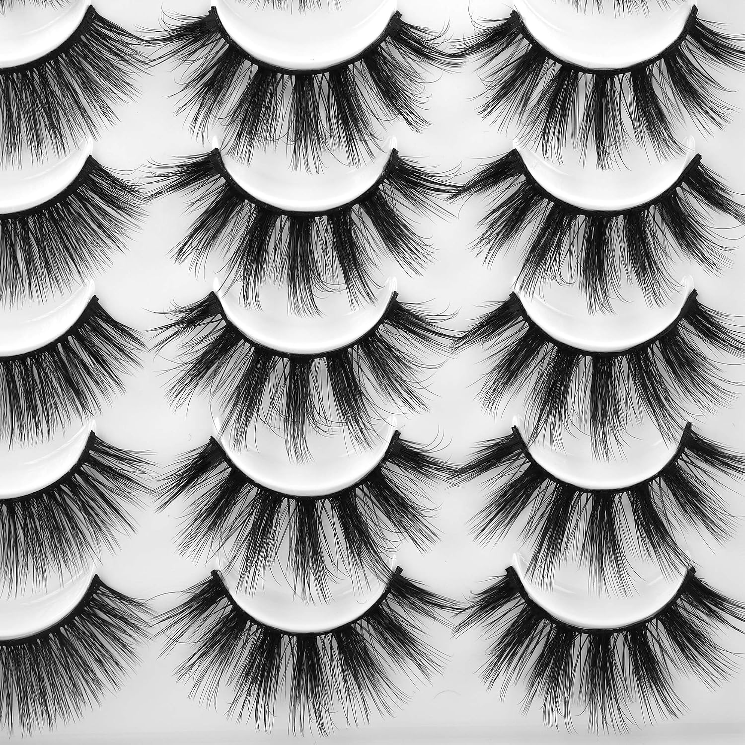 20 Pairs False Eyelashes 4 Styles Mixed Fluffy Cat-Eye Wispy Lashes ALPHONSE 3D Volume Luxurious Faux Mink Eyelashes Pack