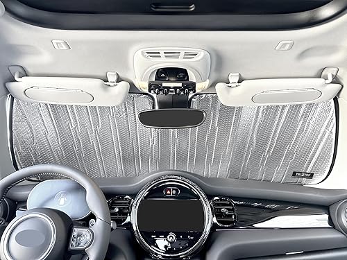 Miniatura 3 de YelloPro - Parasol reflectante para parabrisas delantero de ajuste personalizado para 2014 2015 2016 2017 2018 2019 2020 2021 2022 2023 2024 Mini