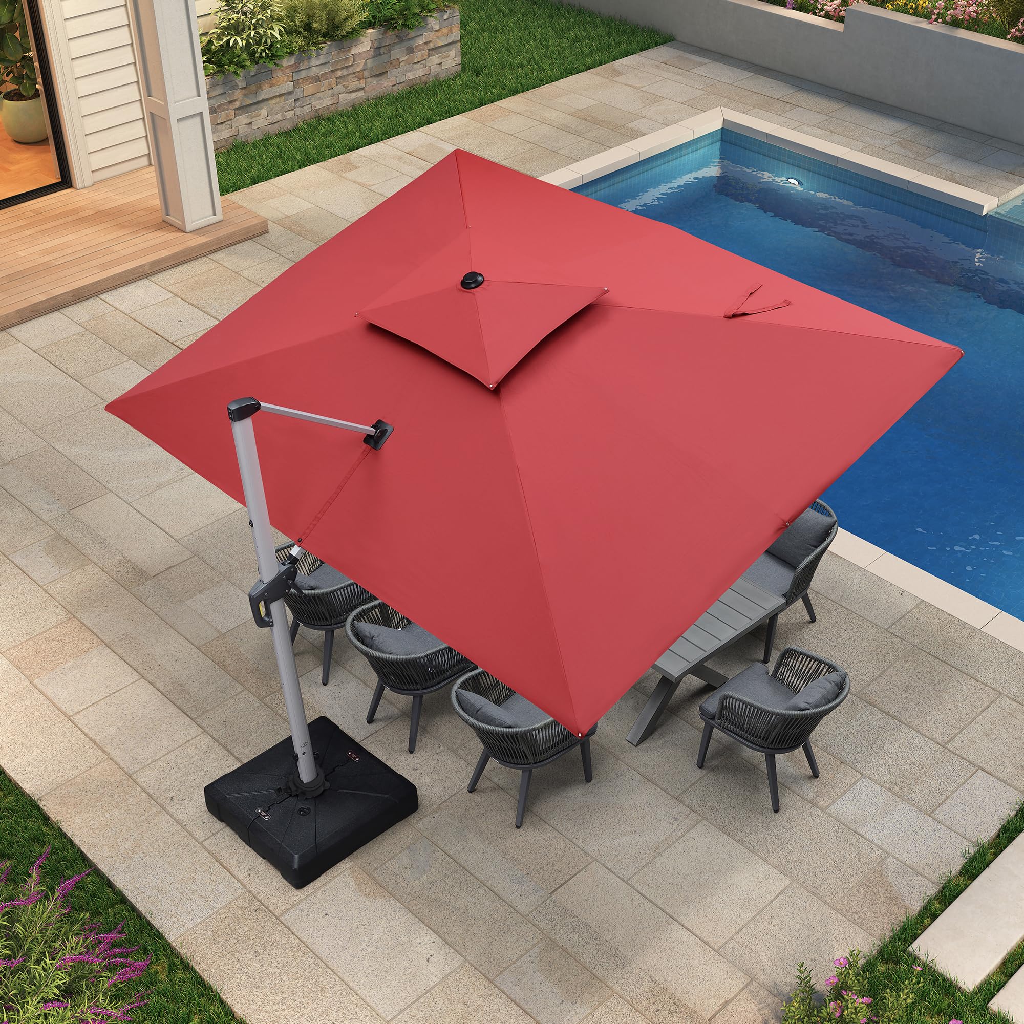Amazon.com : PURPLE LEAF Rectangle Patio Umbrella 9' X 12' Large Cantilever  Umbrella, Terra : Patio, Lawn & Garden