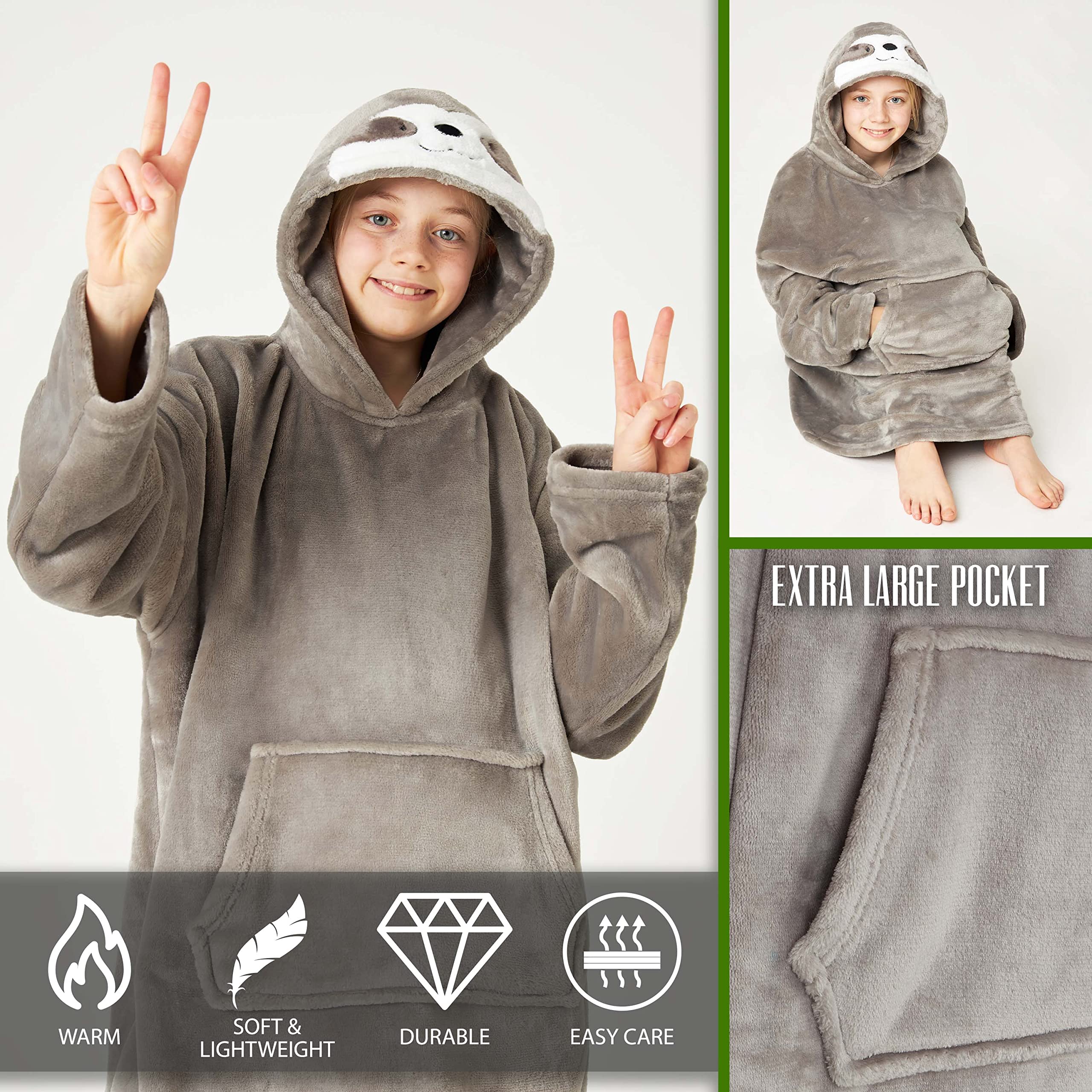 CityComfort Felpa Coperta Oversize con Cappuccio Bambina Ragazza