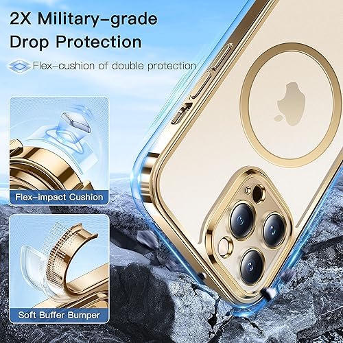 Miniatura 5 de Alphex Funda oficial de color para iPhone 13 Pro, parachoques brillante y parte trasera mate, fuerte magnético compatible con MagSafe, antihuellas,