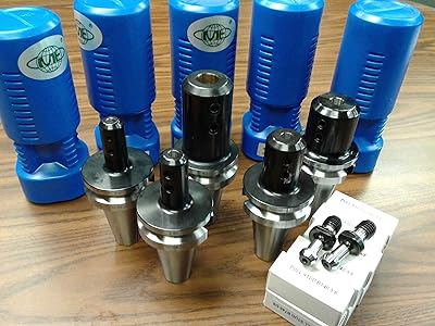 5 BT40 END Mill Holders Balanced G6.3/12000rpm & 12pcs BT40 45 Degree Pull Studs