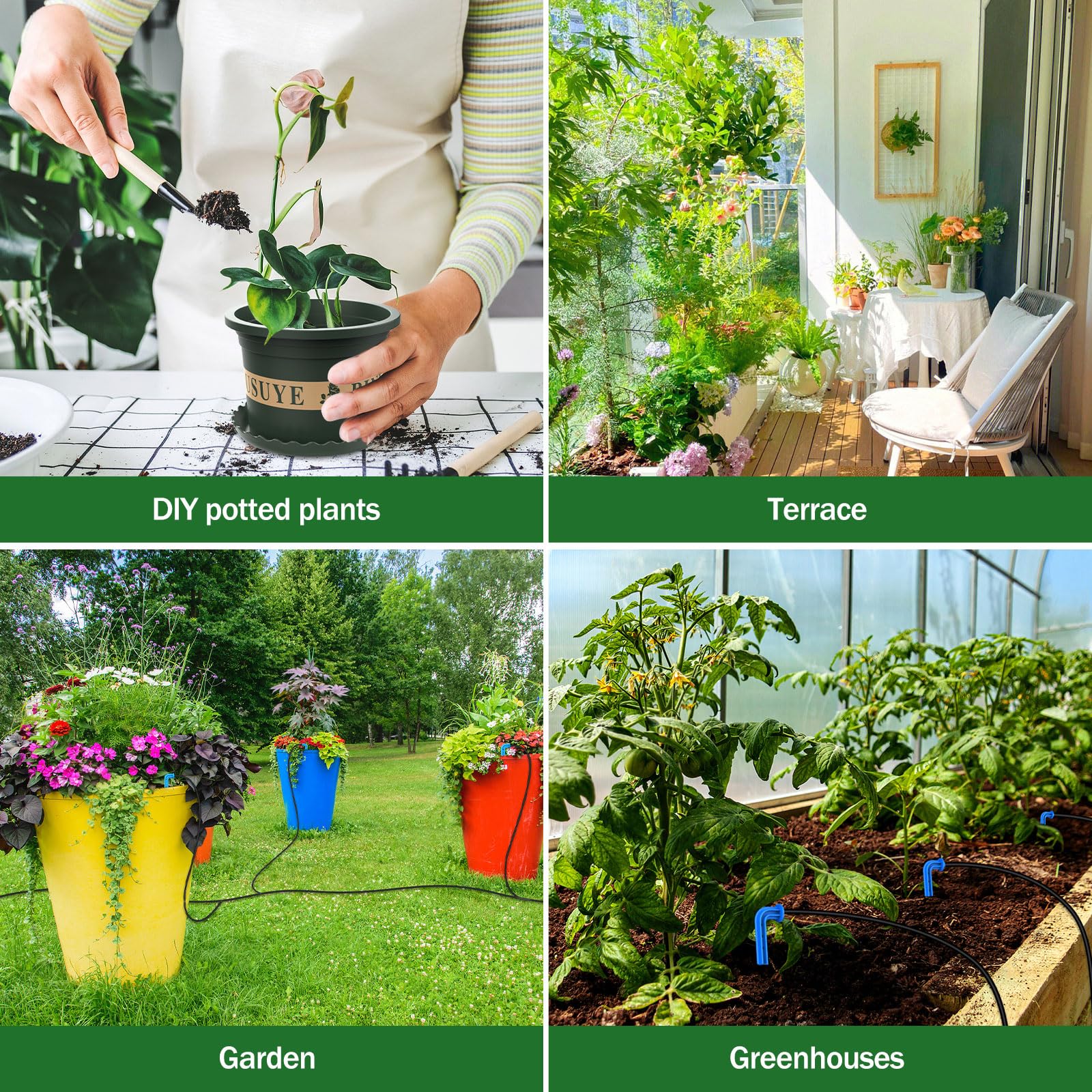 Système d'Arrosage Solaire Automatique, Batterie Haute Performance, Programmateur avec Réservoir d'Eau et Pot Séparé pour Balcon et Plantes | Programmateur pour Réservoir d'Eau et Pot Séparé, Balcon, Pot de Fleur, Plantes, Terrasse, Serre, Jardin, Idéal V