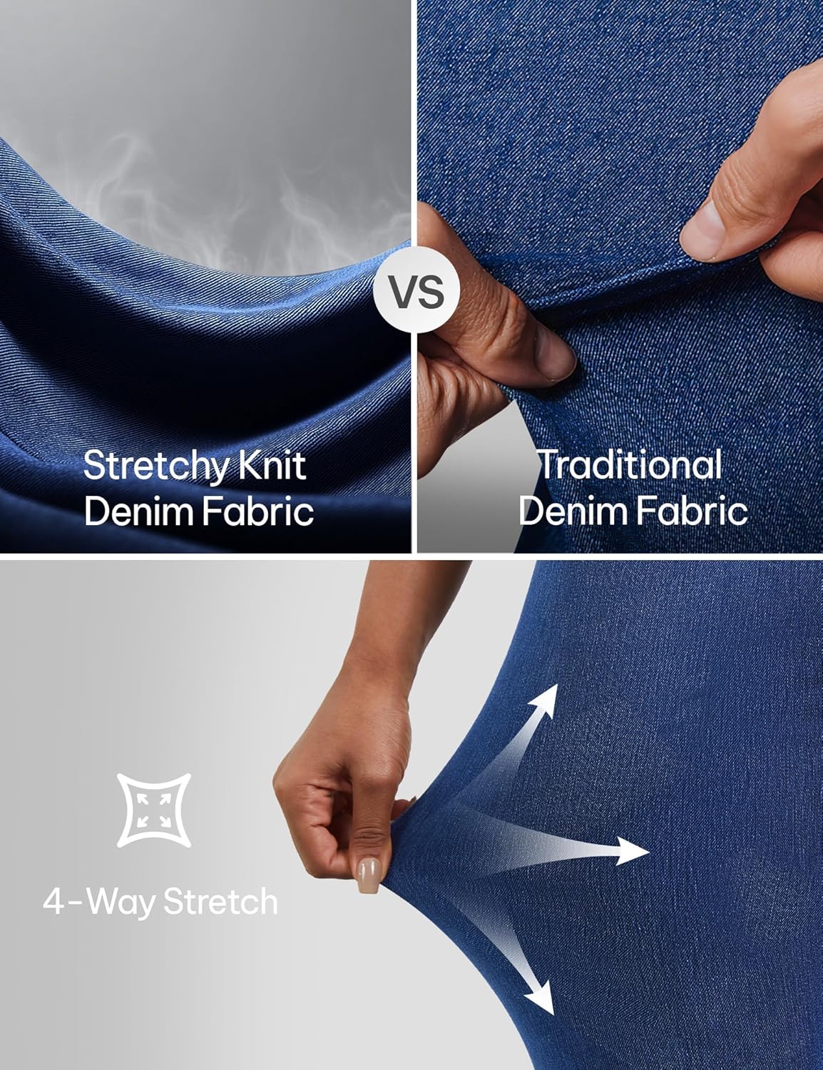 AVAMO Sweatpant Jeans Women Wide Leg Jeans Stretchy Pull on Elastic High Waisted Straight Leg Baggy Denim Pants - Image 6