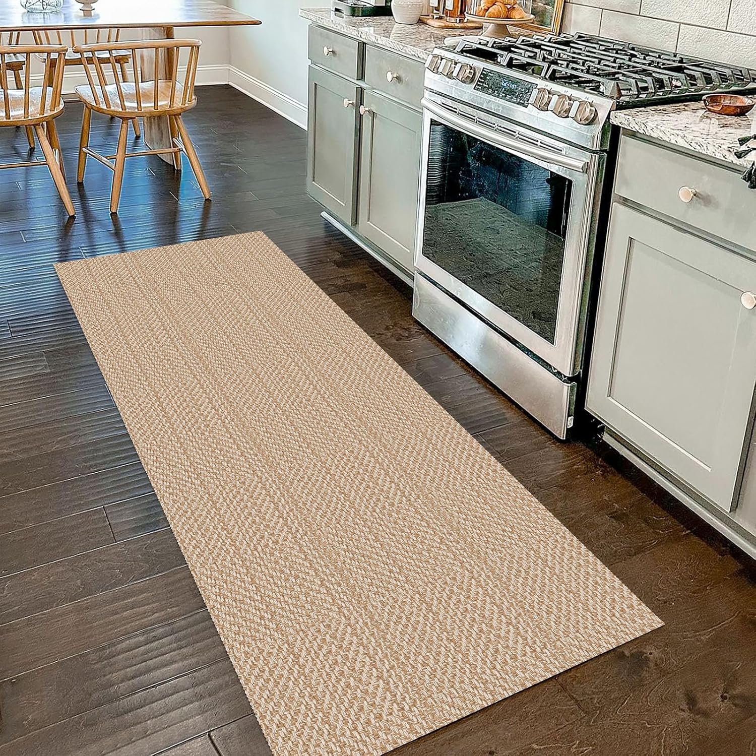 IOHOUZE Washable Runner Rug 2×7 Non Slip Runners for Hallways Entryway Runner Indoor, Kitchen Rugs Woven Cotton Floor Carpet for Kitchen Hall Entrance Bedroom, Tan/Beige IOHOUZE Washable Runner Rug 2×7 Non Slip Runners for Hallways Entryway Runner Indoor, Kitchen Rugs Woven Cotton Floor Carpet for Kitchen Hall Entrance Bedroom, Tan/Beige