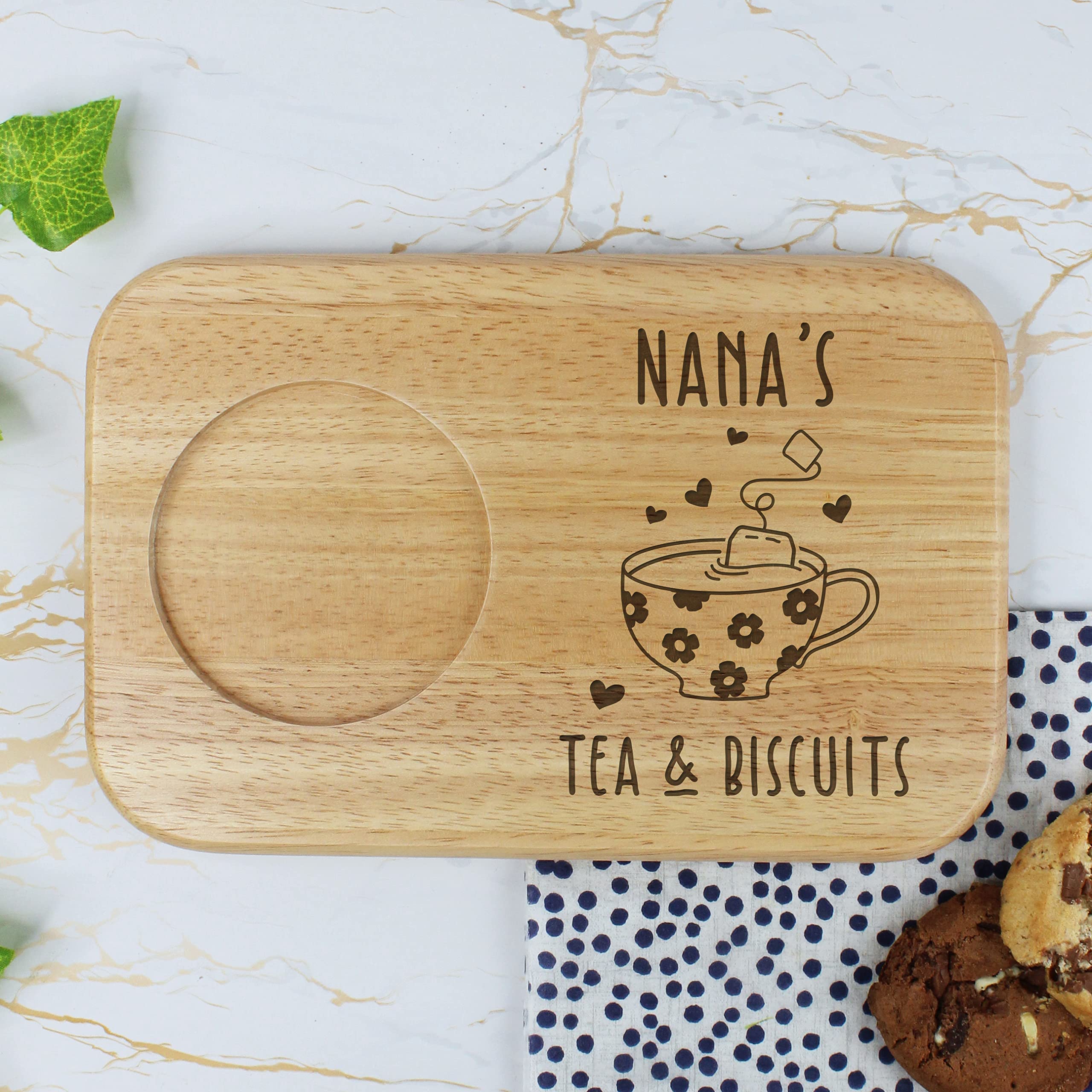 Nana's Tea & Biscuits Board, Wooden Treat Board, Snack Tray, Mother's Day, Birthday Gifts for Nana