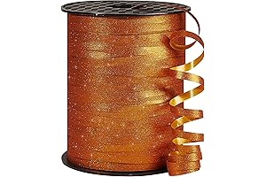 PartyWoo Burnt Orange Curling Ribbon (500 Yard Glitter Ribbon)