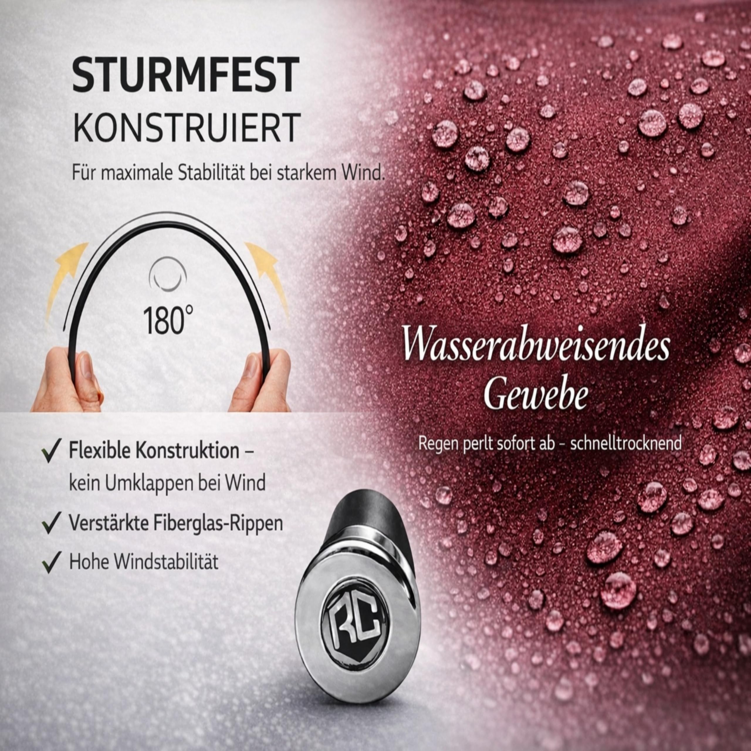 Extra Großer XXL Regenschirm für 2 Personen, Sturmfester Großer Golf Regenschirm 150 cm, Windfester Stockschirm für Damen und Herren