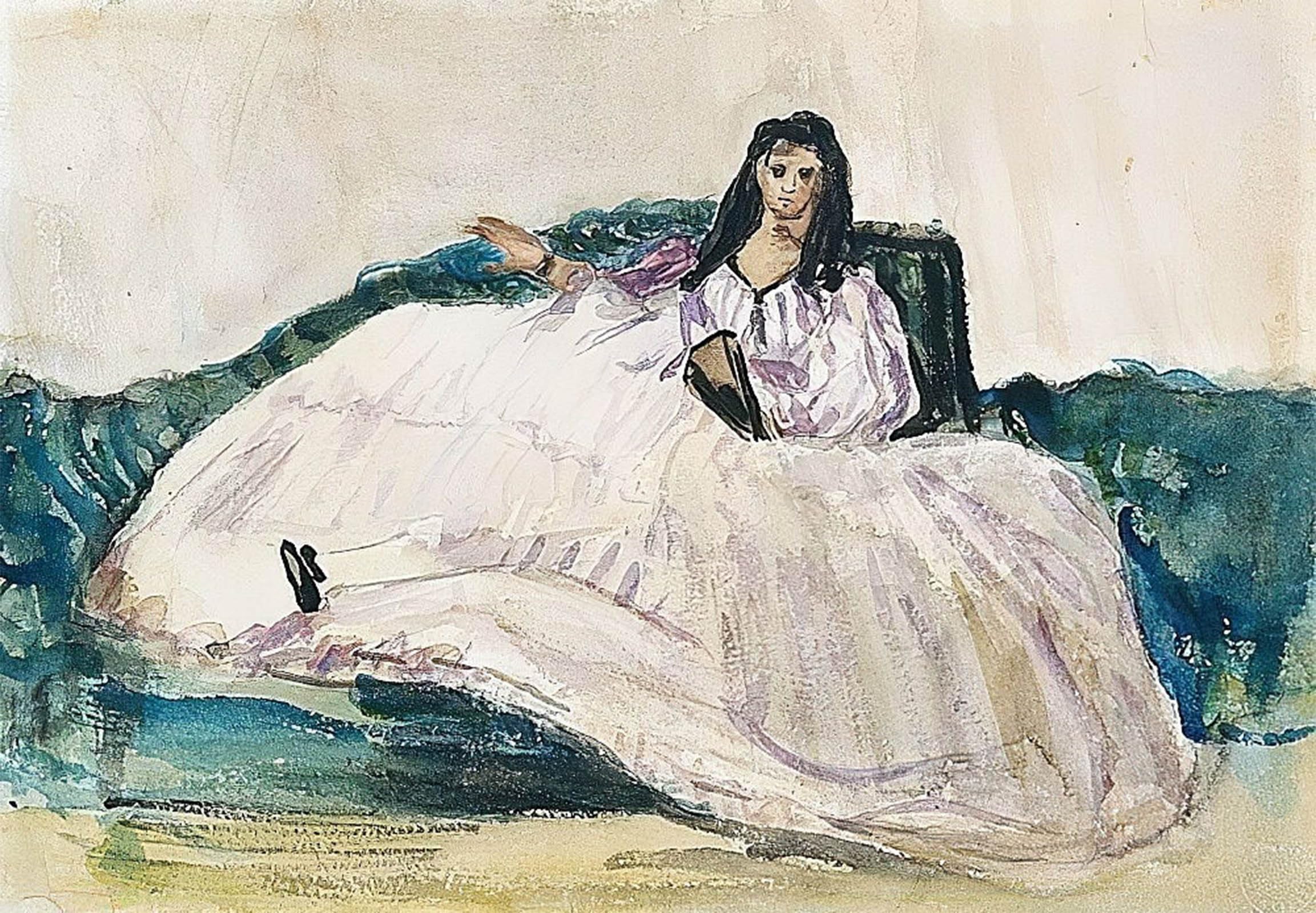 SERENDIPITP Retro Picture Poster Wall Art Pictures Painting Jeanne Duval La Maitresse De Baudelaire by Edouard Manet Wall Art Canvas Print for Wall Decor 60x90cm