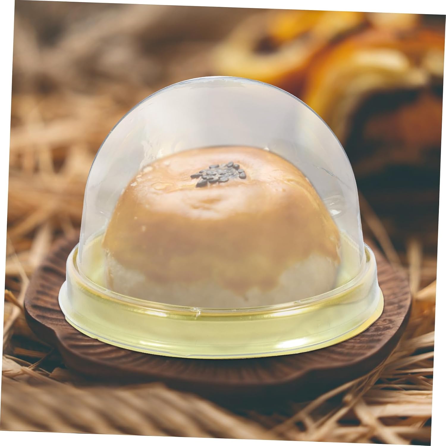 SECFOU 50pcs -yolk Puff Container Cake Box Lid for Moon Cakes Muffins and Pastries for Parties and Celebrations