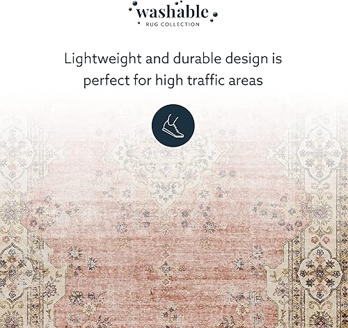 Miniatura 15 de Linon The Anywhere Alfombra lavable Colton RosaMarfil 3' X 5' Alfombra decorativa