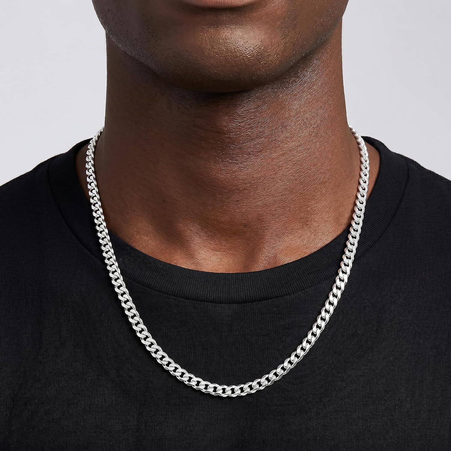 S925 Sterling Silver Chain for Men - 3.5mm/5mm/7mm Sterling Silver Cuban Chain Necklace Thick Sturdy Colourfast Necklaces Jewelry for Men 18/20/22/24 Inch