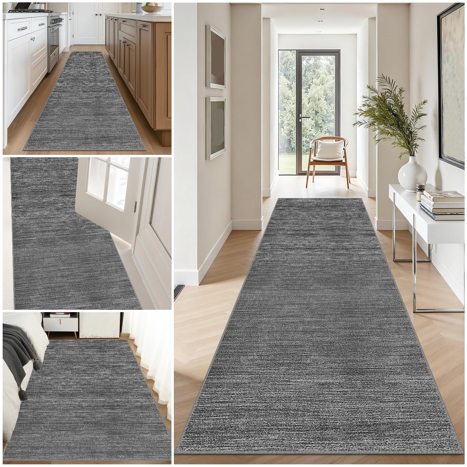 Tehocwiz K-562 Washable Hallway Runner Rug, Non-Slip Low Pile Long 10Mm, Hall Runner Narrow Rugs Area Rug 40 X 60 Cm Carpet Floor Mat, Carpet Runners For Hallways Entryway Kitchen Bedside Laundry Room
