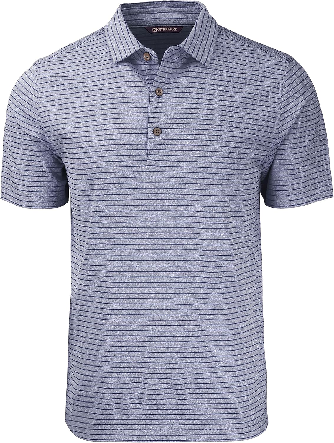 Cutter & Buck Mens Cutter & Buck Forge Eco Heather Stripe Stretch Recycled Mens Polo