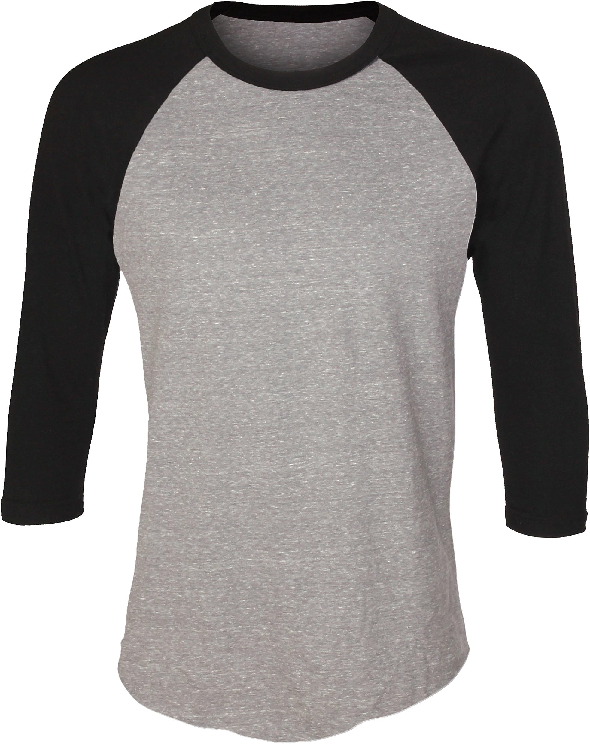 Unisex Raglan Shirt Baseball Tee 3/4 Sleeves Athetic Fit Top