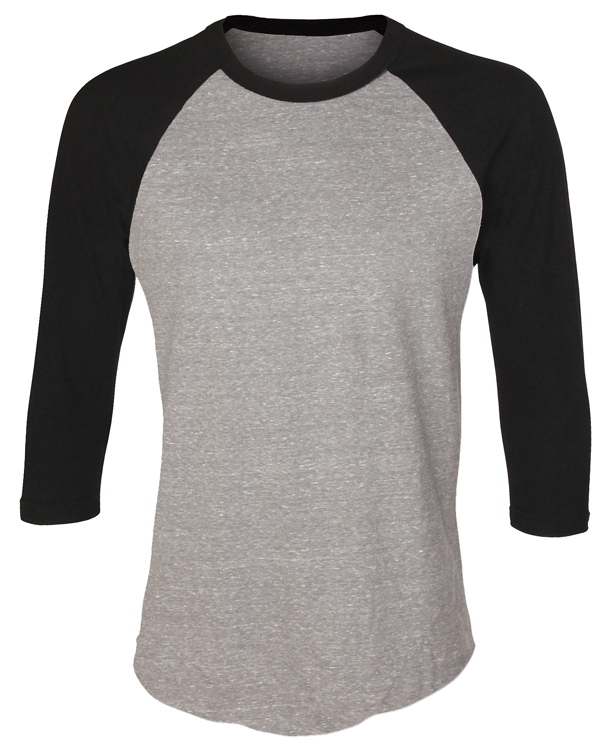 Unisex Raglan Shirt Baseball Tee 3/4 Sleeves Athetic Fit Top