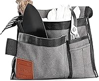 Vista 4 de Bolsa para cinturón de herramientas de un solo lado de 6 bolsillos, bolsa para cinturón de utilidad, delantal de herramientas para carpintería