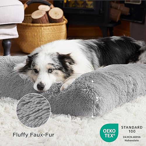 Miniatura 2 de Bedsure Cama grande lavable para perros, cama calmante de felpa para razas grandes, tapete para dormir para perros Fulffy, almohadilla