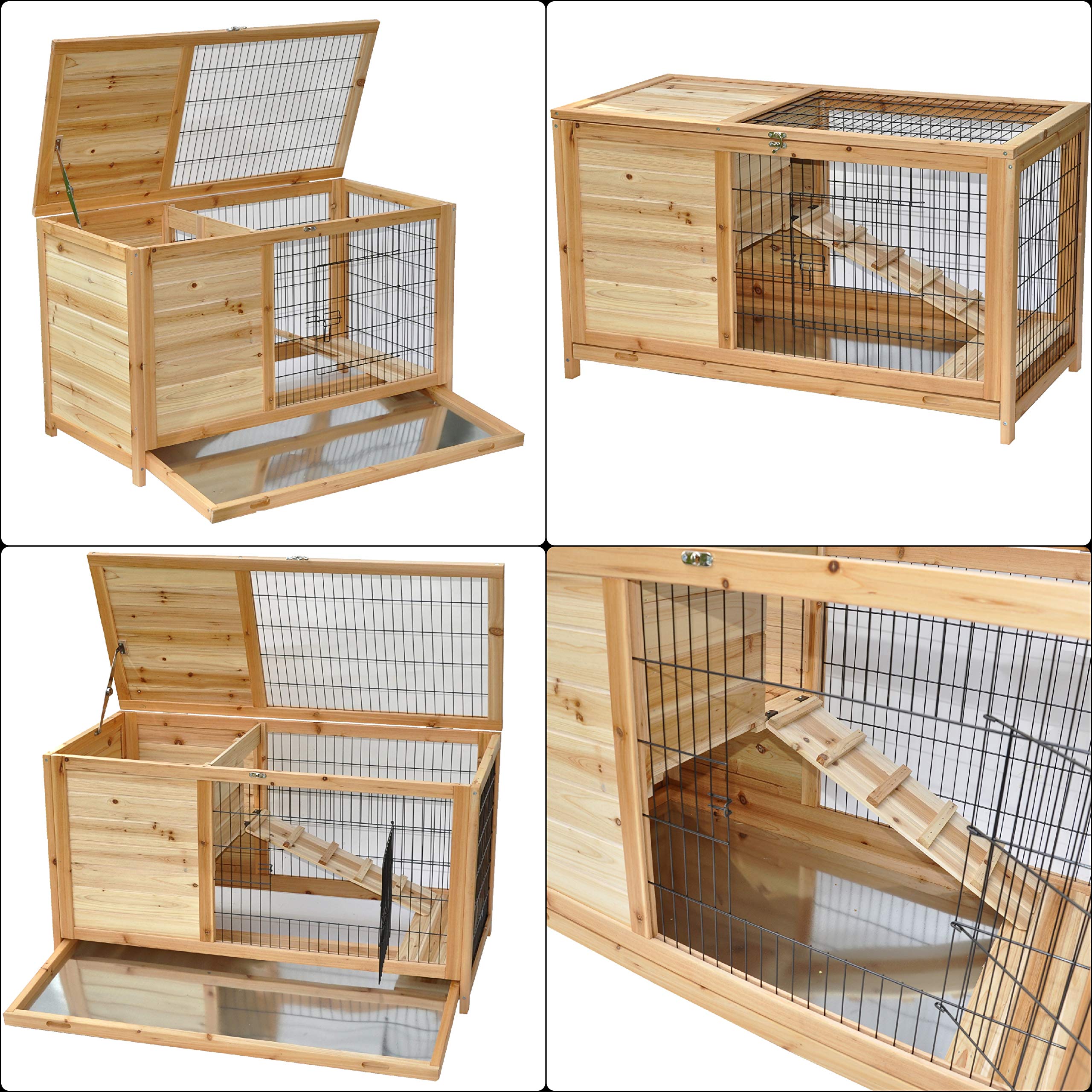 nanook Cage pour Hamster Cage pour Cochon d'Inde - Naturelle - 100 x 50 x 62 cm - verrouillable - avec Toit et Ouverture Frontale