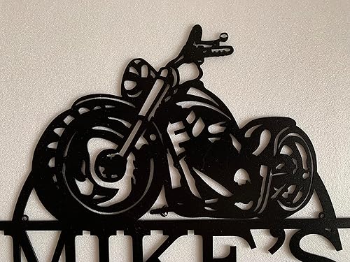 Miniatura 6 de Personalized Motorcycle Garage Sign Custom Metal Name Sign Handmade Motor Bike Hanging Plaque Harley Davidson Metal Wall Art Man Cave Decor Gift for