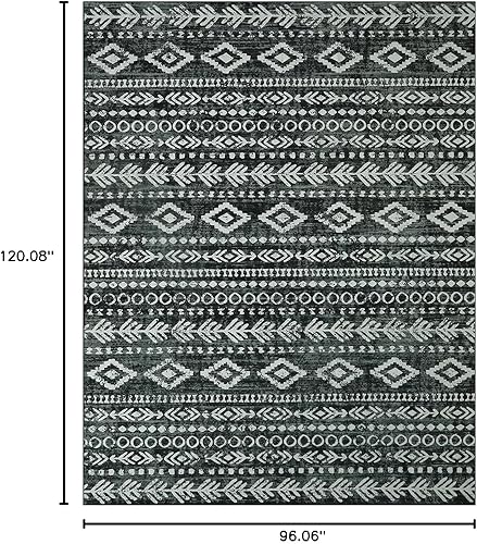 Miniatura 80 de Lahome Alfombras de cocina antideslizantes, lavables para entrada, estilo bohemio, blanco y negro, 2 x 3, alfombra de baño ultrafina con estampado