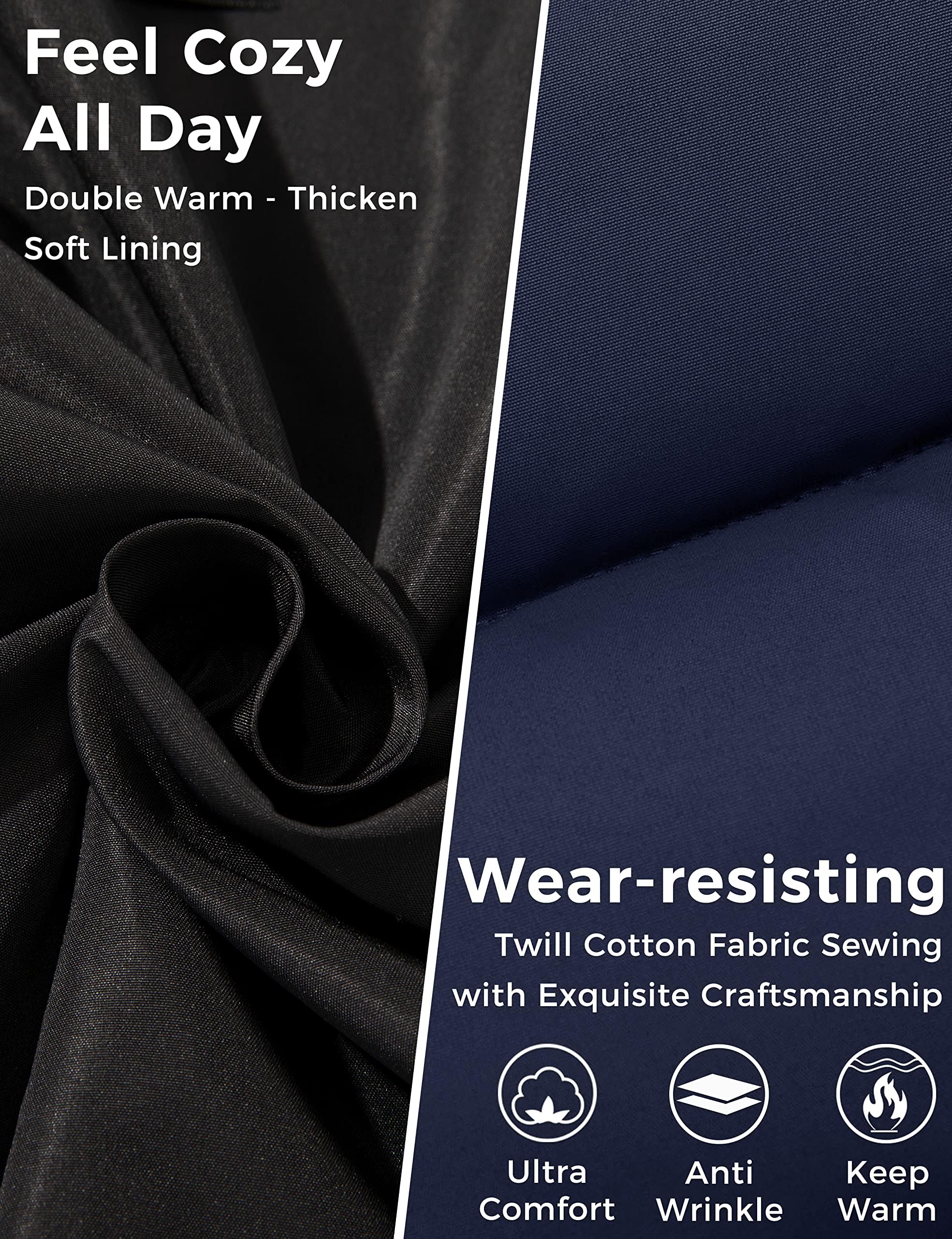 Wantdo Chaqueta Cálida de Invierno Chaqueta con Capucha Ajustable Desmontable Parka Acolchada Chaqueta de Trabajo al Aire Libre Repelente al Agua Hombres