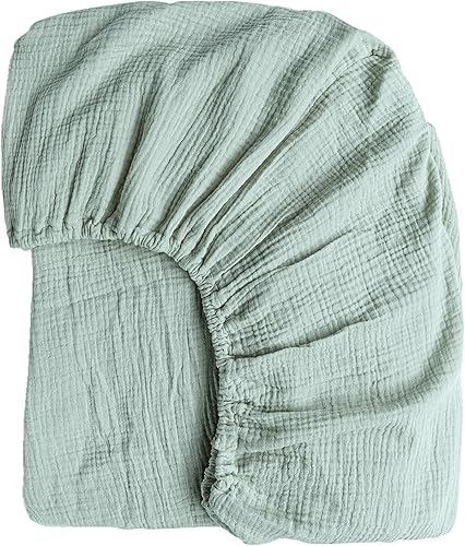 Konssy Sábanas bajeras de muselina para cuna, 100% algodón, para colchón de cuna estándar (28 x 52 pulgadas), suaves y transpirables para niños,