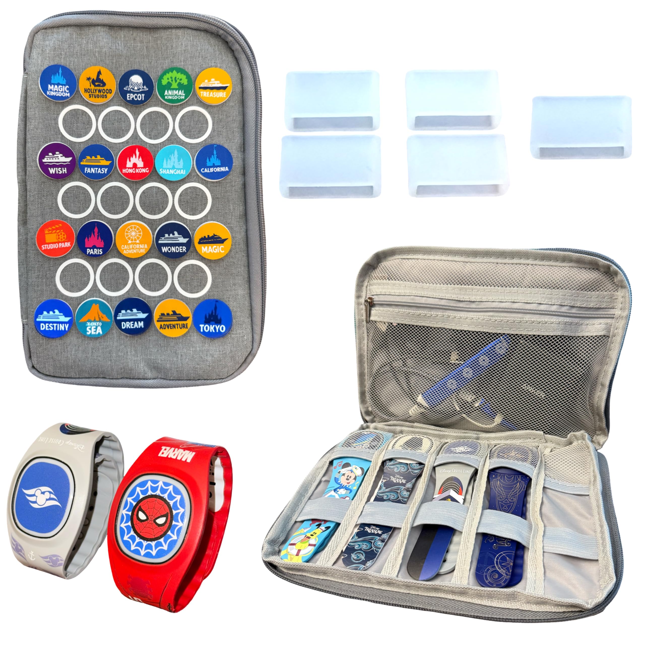 Photo 1 of Kaizen Kreations MagicBand+ Travel Case & 5 MagicBand Protectors (Grey)
