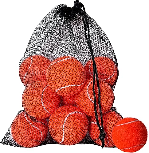 Miniatura 9 de Pelotas de tenis, paquete de 12 pelotas de tenis de práctica para principiantes, entrenamiento para jugar pelotas de tenis para perros, vienen con