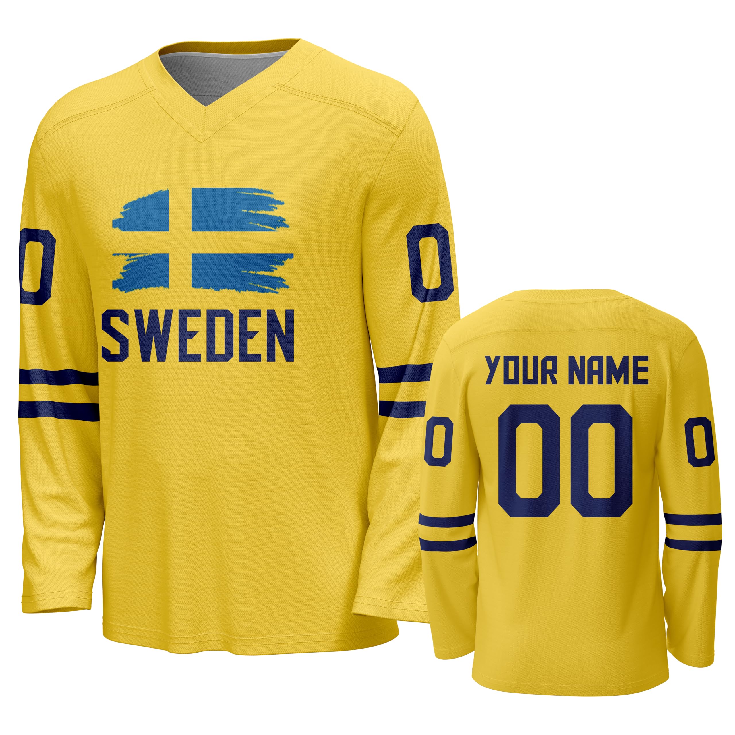 Custom National Hockey Jersey Personalized Name Number V-Neck Sports Ice Hockey Jersey Fans Gift for Men Women Youth