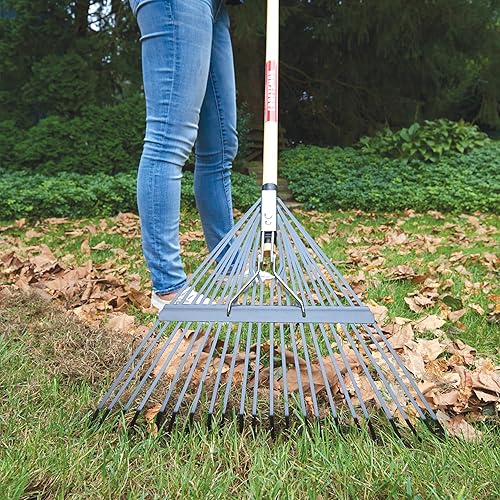 Miniatura 8 de Craftsman Nuevo paquete de propietarios de viviendas palas de punta redonda y punta cuadrada, rastrillos de arco y hojas, cabeza de acero, mango de