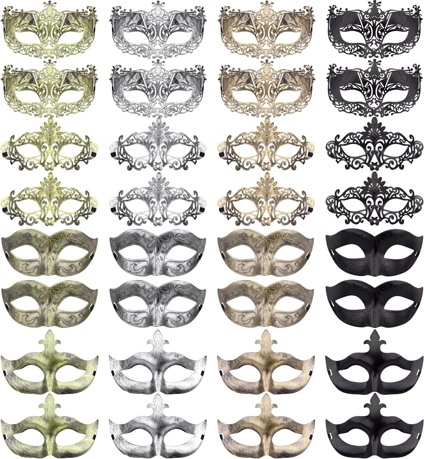 32 Pieces Masquerade Masks Vintage Antique Masks Venetian Masks