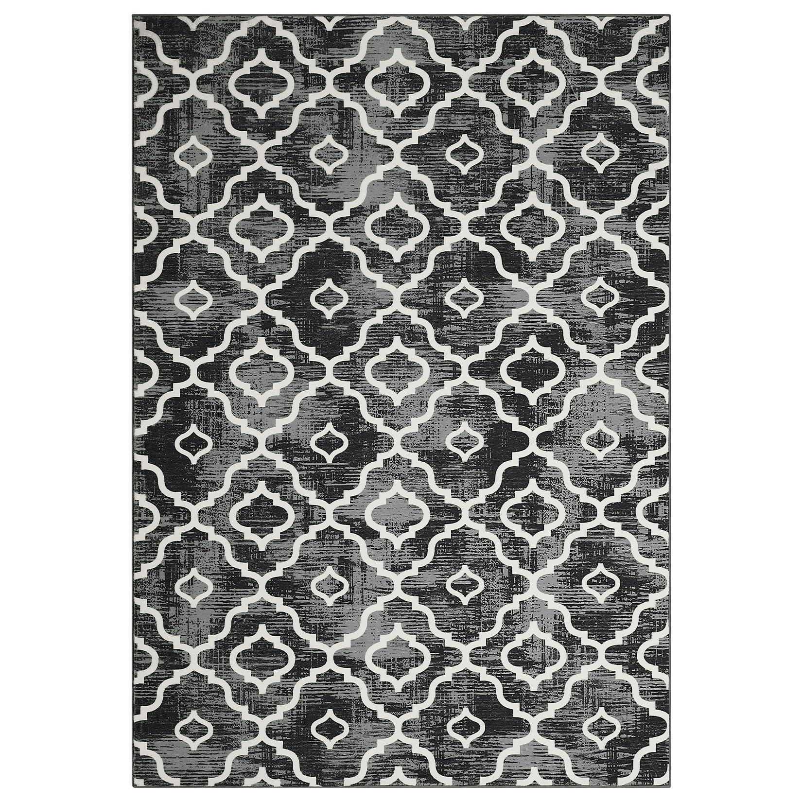 Zacoo Washable Rugs 48x30 Rug for Living Room Grey Rug Moroccan Throw Rugs with Rubber Backing Bedroom Rugs Soft Rug No Shedding Floor Mats Vintage Area Rugs for Entryway Dining Room Office Rug 5'x7'