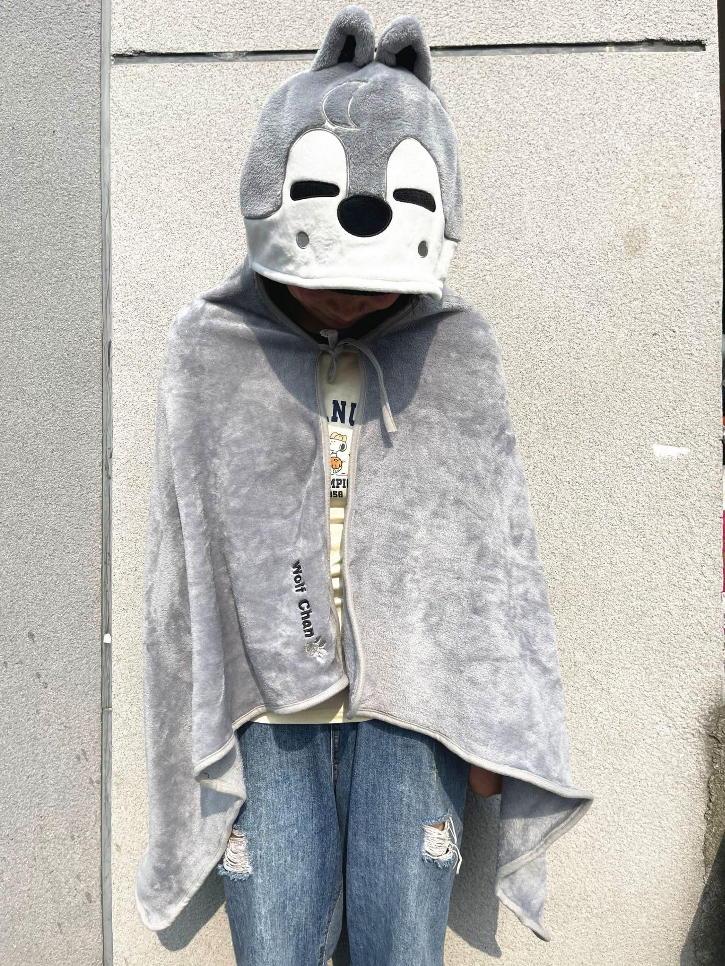 SKZ-oo Plush Cloak With Hood SKZ Shawl 'Stay' Bangchan HAN Felix
