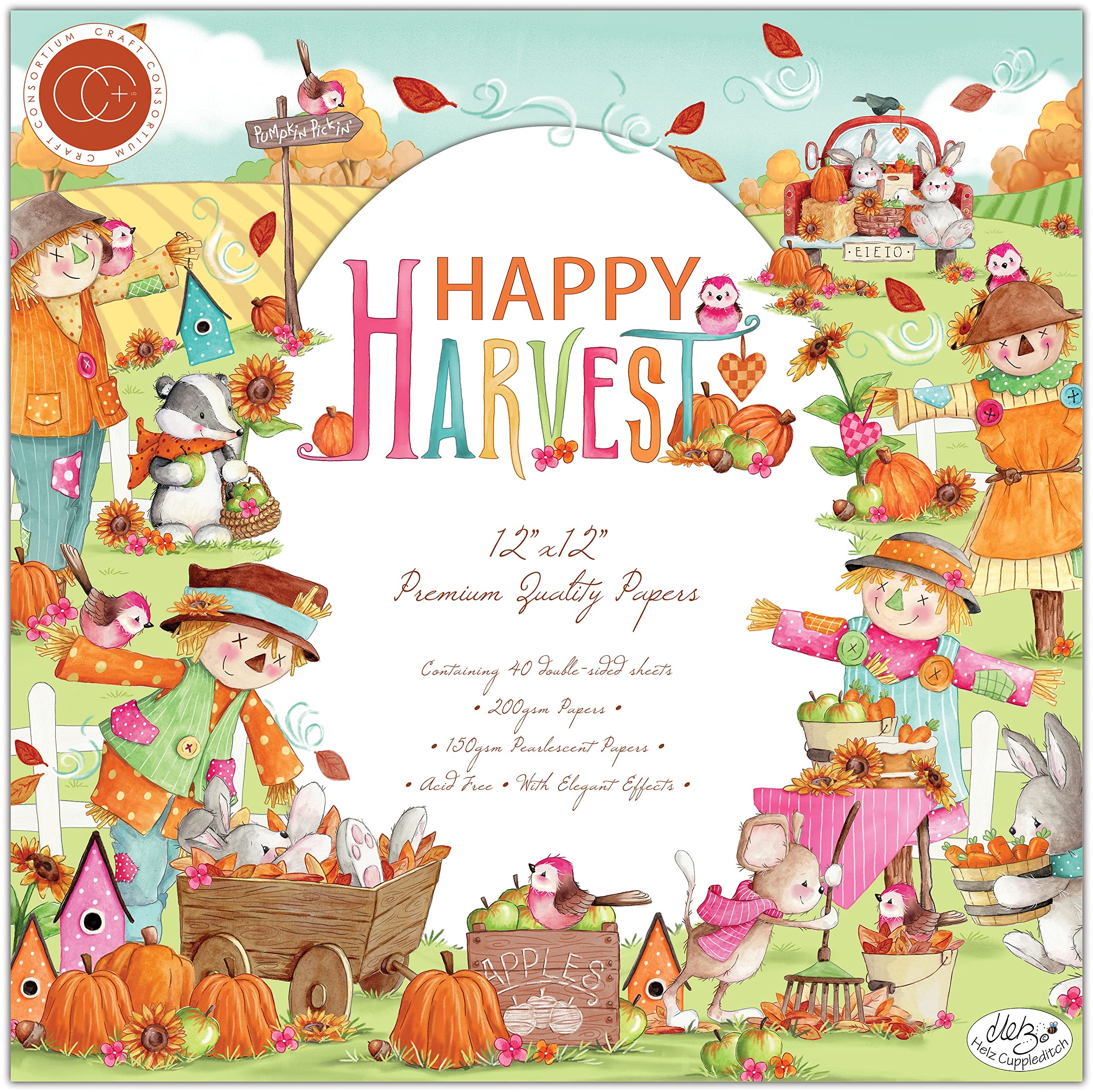 Happy Harvest pad 12x12 papier automnal pour décorer vos albums souvenirs de famille