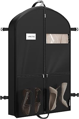 Simple Houseware 43'' Travel Garment Bag with Pockets for Suits, Dresses, Coats, Heavy Duty 300D Polyester