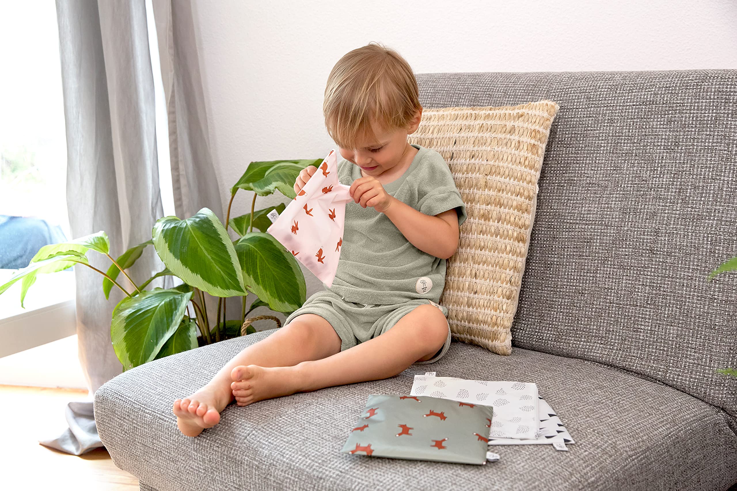 LÄSSIG Snack Bag Little Forest Rabbit 2 Pezzi Sacchetti Riutilizzabili